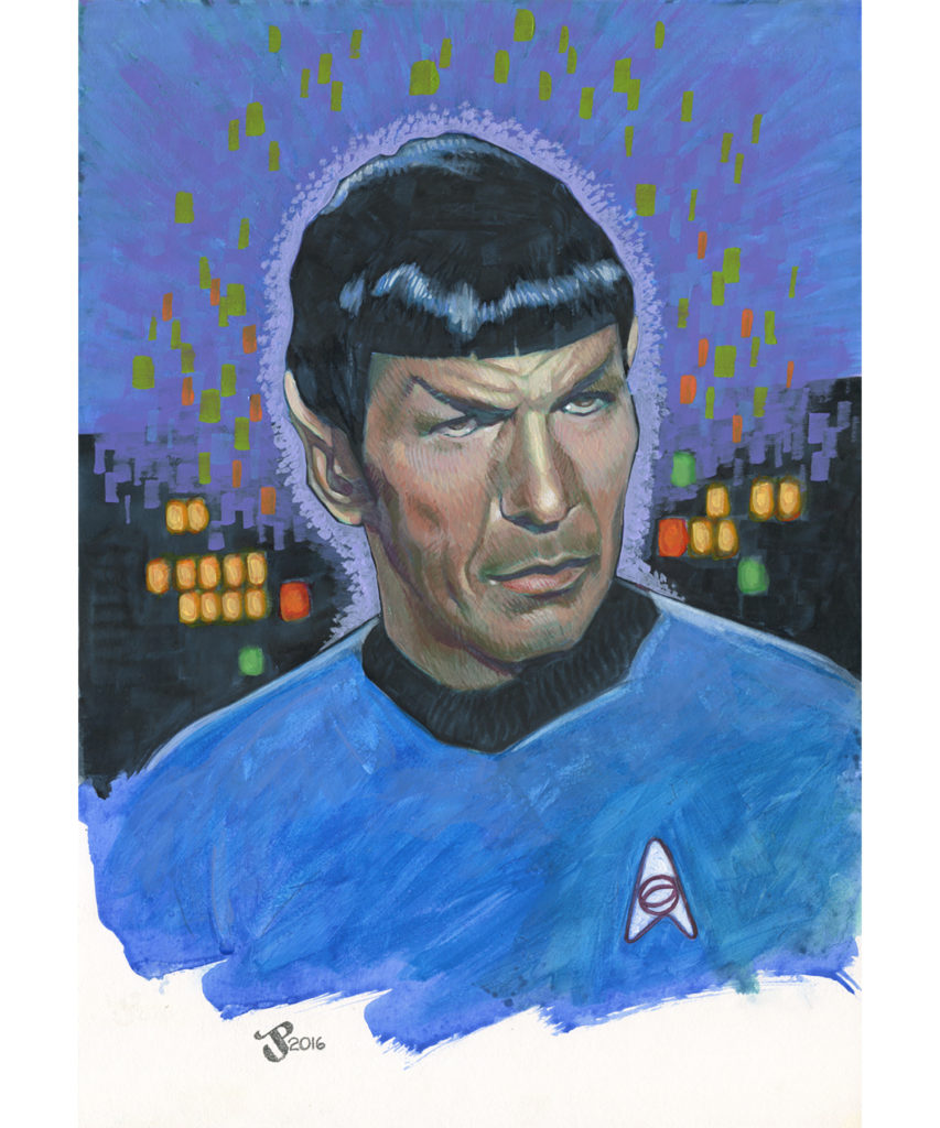 Gouache and Acrylic painting - Spock