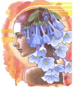 Gouache Painting - Lady Bluebell