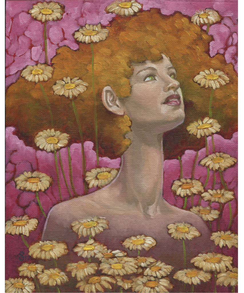 Oil Painting - Pink Daisies